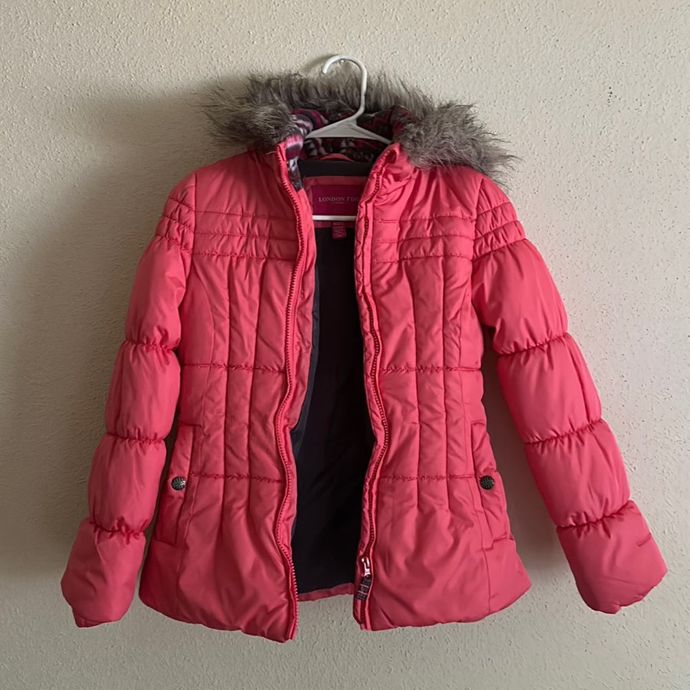 London Fog Girls Hooded Puffer Jacket, size 10/12